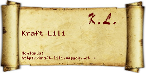 Kraft Lili névjegykártya